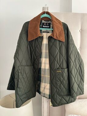 New Barbour green quilted jacket 2X